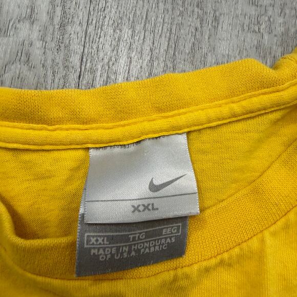 Vintage Nike Swoosh Shirt Men's 2XL Boxy Yellow 90s Logo Check Embroidered - Picture 4 of 7